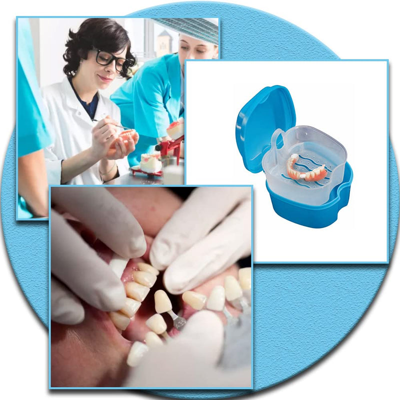 [Australia] - TAORANJU False Teeth Storage Container Orthodontic Retainer Case Denture Box Denture Bath Dental Retainer Box for Elderly and Adult Holder Denture Retainer Storage 