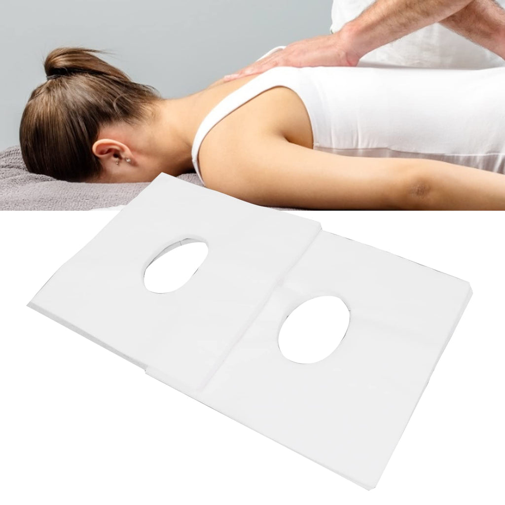 [Australia] - 100Pcs Disposable Face Cradle Covers, Paper Hygenic Massage Table Face Rest Cover, Headrest Covers for Massage Tables & Massage Chairs 15.4 x 15.4in (white) white 
