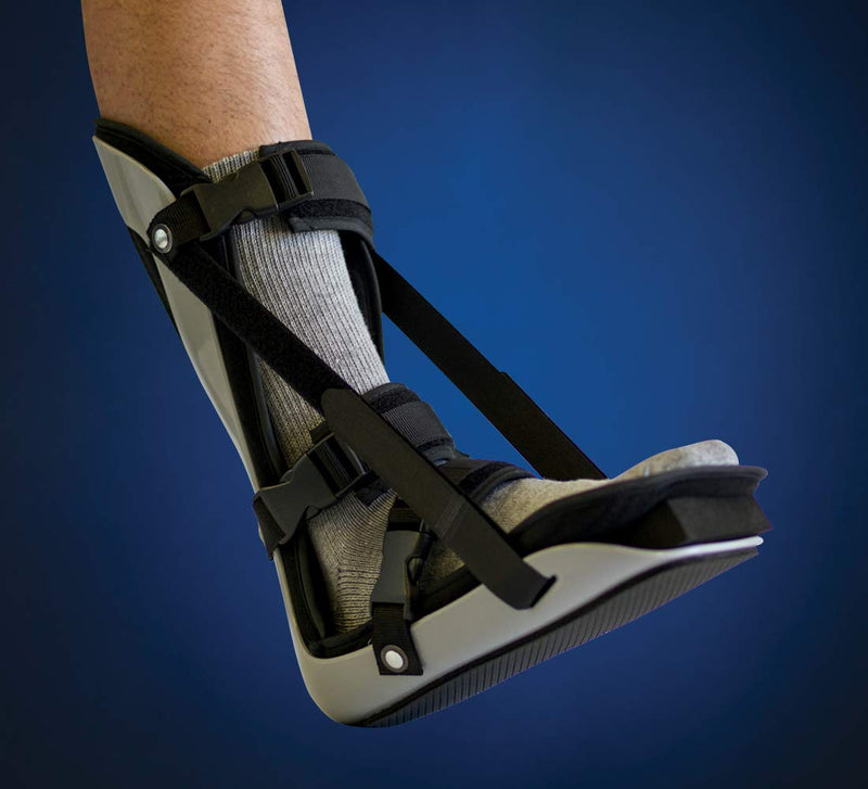 [Australia] - United Ortho Plantar Fasciitis Adjustable Leg Support Brace Fits Right or Left Foot for Soreness Relief, Foot Pain and Stretching, Large, Black 