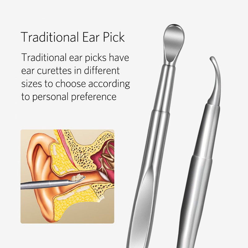 [Australia] - 8 Pcs Ear Pick Earwax Removal Kit, Geengle Ear Cleansing Tool Set, Ear Curette Ear Wax Remover Tool with a Cleaning Brush and Storage Box 