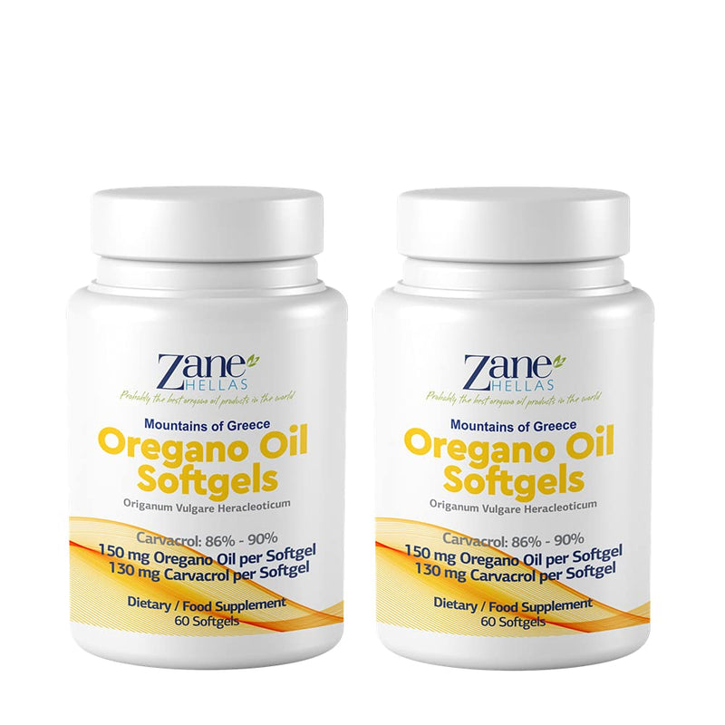 [Australia] - 130 mg Carvacrol - 150 mg Oregano Oil per Softgel. World Highest Concentration Oregano Oil Capsule. Zane Hellas Oregano Oil. Softgel Contains 30% Greek Essential Oil of Oregano. 120 Softgels. 