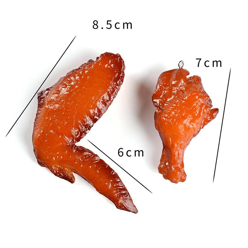 [Australia] - Hanmade Simulation Fried Chickens Pendant Necklace Funny Creative Resin Simulation Food Chicken Legs Wings Link Chain Necklace for Women Men Girls Boys Jewelry leg 