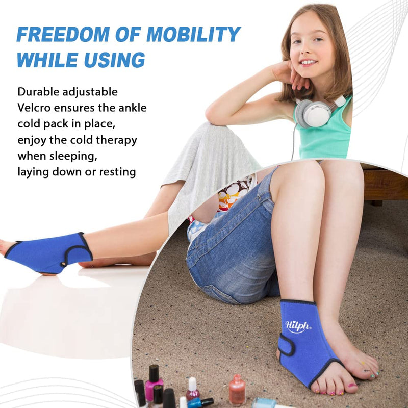 [Australia] - Hilph Ankle Ice Pack Wrap for Injuries, Reusable Hot Cold Therapy Ankle Gel Cold Pack Wrap for Sprained Ankle, Swelling, Pain Relief Medium 