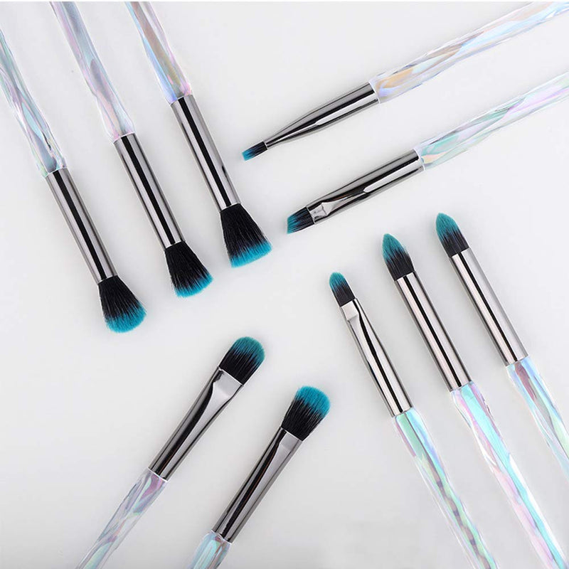 [Australia] - Tidengred makeup brush set 10 crystal cosmetic brushes, the latest diamond handle eye shadow Eyeliner blending crease color makeup brush, professional cosmetics eyebrow lip makeup tool, suitable for girls ideal female beauty tools. 