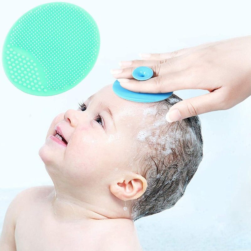 [Australia] - Baby Cradle Cap Brush, Infant Bath Brush, Toddler Silicone Massage Brush, Newborn Silicone Scrubbers Exfoliator Brush | The SkinSoother Baby Essential for Dry Skin (Blue & Green) Blue & Green 