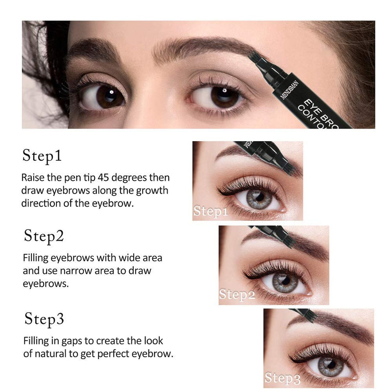 [Australia] - Eyebrow pencil Micro-fork Eyebrow Pencil Four-Point Eyebrow Pencil (dark brown) Send eyebrow brush Make Eyebrows Look More Natural Look More Spiritual And Beautiful dark brown 