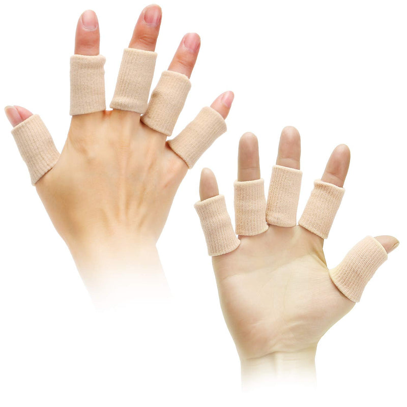 [Australia] - Senkary 20 Pieces Finger Sleeves Protectors Thumb Brace Support Elastic Compression Protector for Relieving Pain, Arthritis,Trigger Finger, Sports (Beige) Beige 