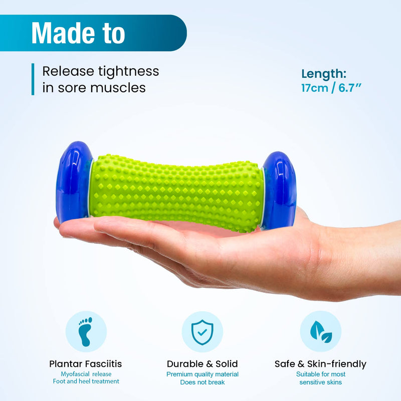 [Australia] - Beenax Foot Massage Roller and Hard Spiky Ball Set - Perfect for Plantar Fasciitis Recovery, Wrists and Forearms Exercise, Arm Pain, Trigger Point - Designed to Relieve Stress and Relax Tight Muscles 