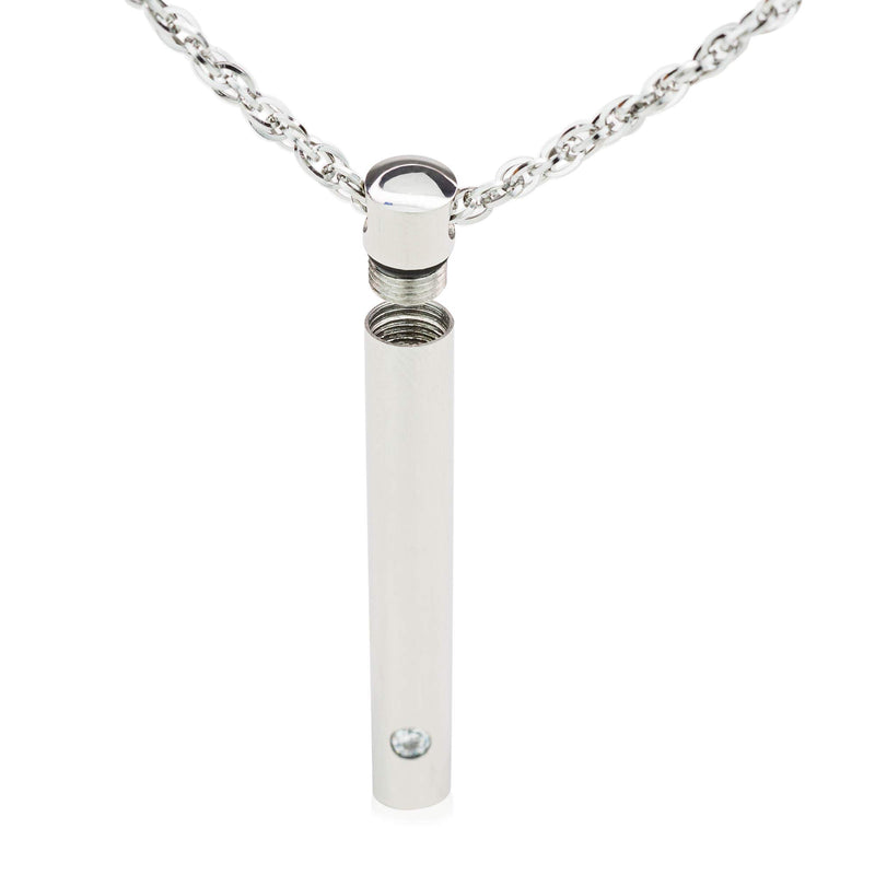 [Australia] - Cremation Jewelry for Ashes Urn Necklaces for Ash for Women or Men Keepsake with Long Sturdy Adjustable Chain for Pet or Human Ash Silver 