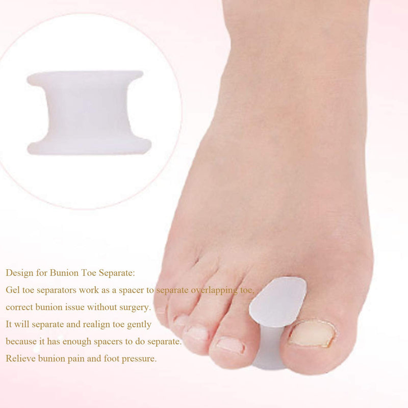 [Australia] - 10 Pieces /5 Pairs Gel Toe Spacers, Toe Separators Bunion Corrector Gel Orthotics for Bunion, Overlapping Toes - L Size(Updated Soft Version) 