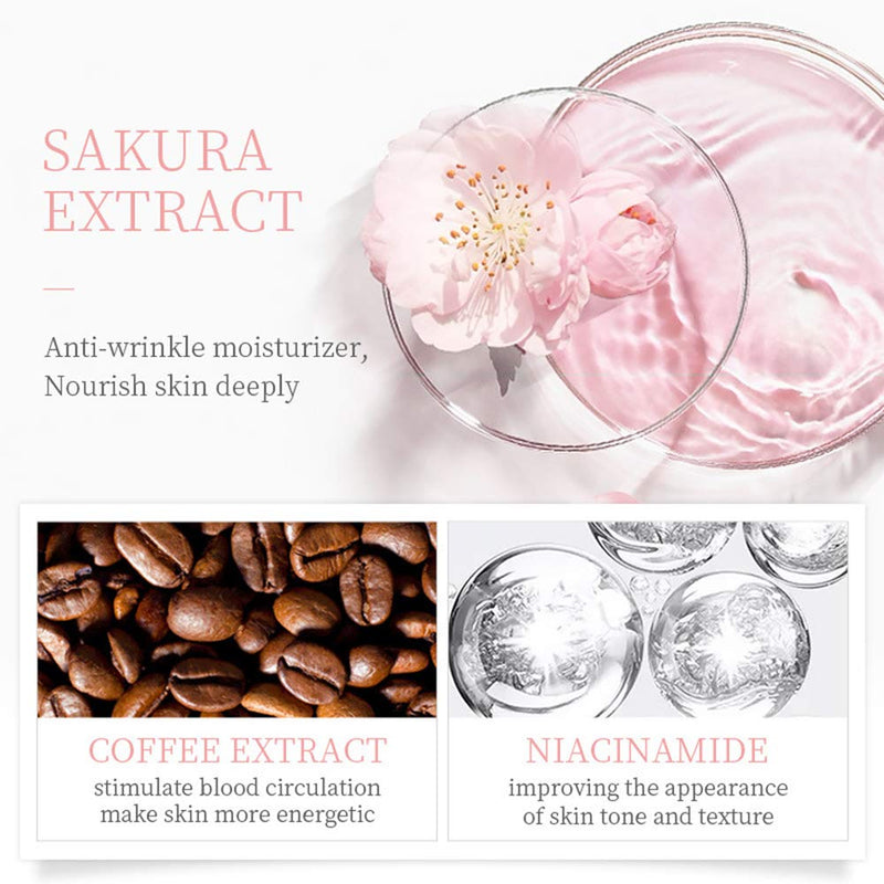 [Australia] - Eye Care Cream Sakura Anti-Wrinkle Anti-Age Skin Firming Serum for Removing Dark Circles Fine Lines Against Eye Puffiness and Bags White 