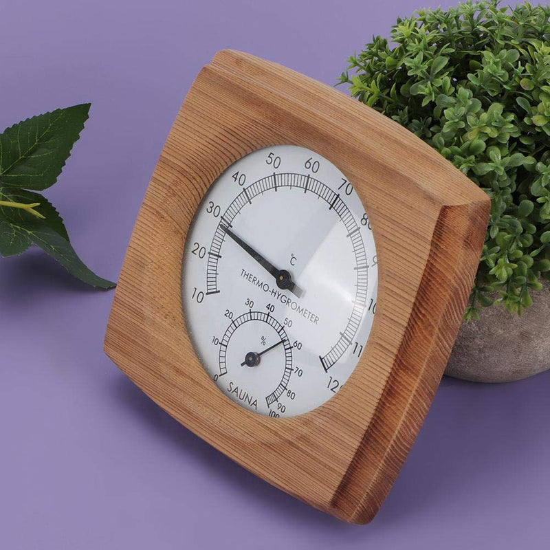 [Australia] - Fdit 2-In-1Sauna Temperature Cedar Wood Thermometer Hygrometer Thermo-Hygrometer Sauna Equipment Accessory 