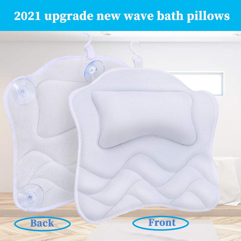 [Australia] - Bath Pillows for Tub, Bathtub Pillow for Head and Back & Neck Support, Comfort 5D Air Mesh Bath Tub Pillow Headrest with 5 Strong Suction Cups, Fits All Bathtub, Hot Tub Home Spa a.Pillow Only 