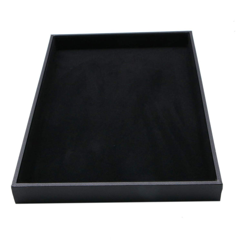 [Australia] - JETEHO Black Velvet Stackable Jewelry Tray Showcase Display Stackable Necklace Bracelet Ring Showcase Display Empty Plate 