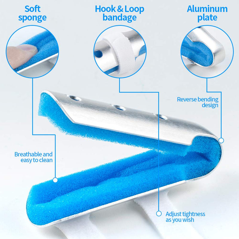 [Australia] - Aluminum Finger Splint, Teroys Metal Finger Support Brace for Broken Fingers Straightening Arthritis 3-Size Pack 1 Count (Pack of 1) 3 size 