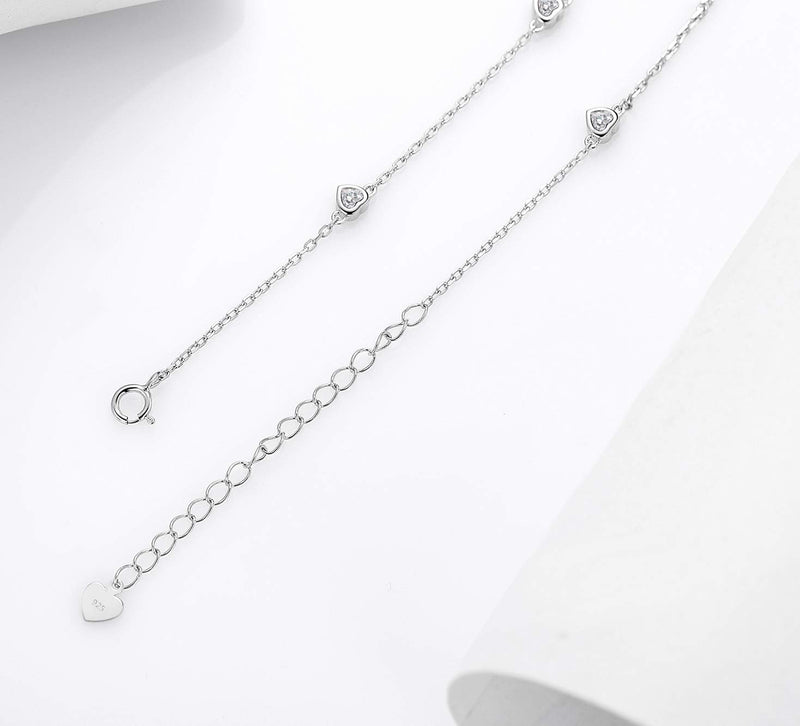 [Australia] - Step Forward Sterling Silver Birthstone Choker Necklace and Bracelet and Anklet Gift Jewelry for Women or Teen Girls or Daughter April 