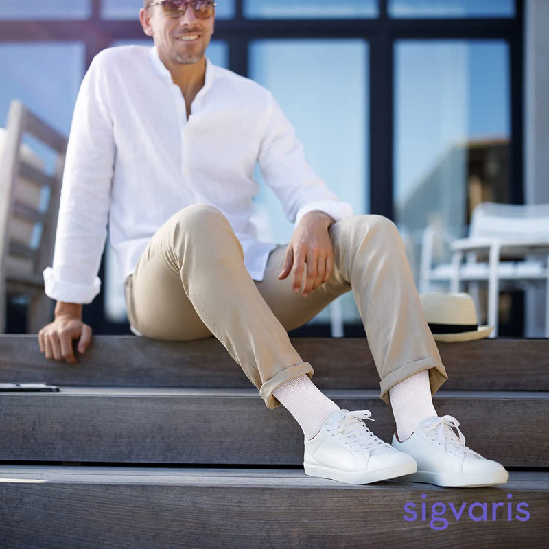 [Australia] - SIGVARIS Men’s Motion Cushioned Cotton 360 Closed Toe Calf-High Socks 20-30mmHg 