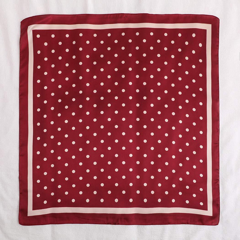 [Australia] - DEBAIJIA Women Silk Scarf Large Square Head Neck Scarves Lightweight Neckerchief Wraps Fashion 27.56 * 27.56 in 27.56 X 27.56 in Classic dot-C 