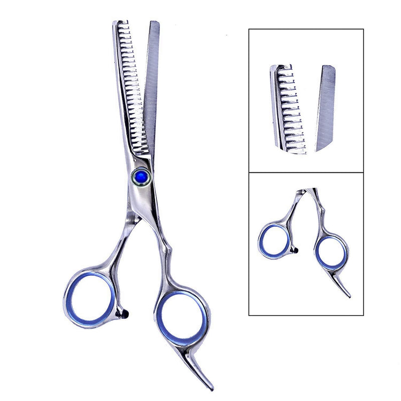 [Australia] - LIGICKY Baby Hair Cutting Scissors Set Professional Safety Round Tip Stainless Steel Hair thinning Shears Bang Hair Scissor for Kids/Salon/Home Blue 