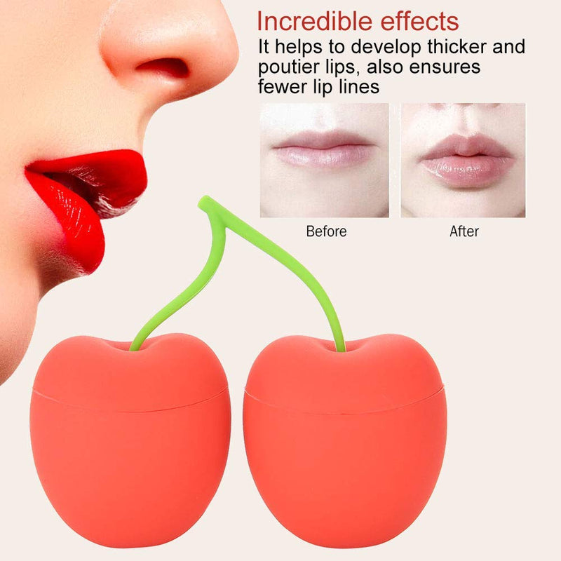 [Australia] - Women Lip Plumper Device, Acogedor Portable Lip Enhancer Plumper Tool, Women Sexy Mouth Beauty Tool Cherry-Shaped Silicone Lips Beauty Tool 