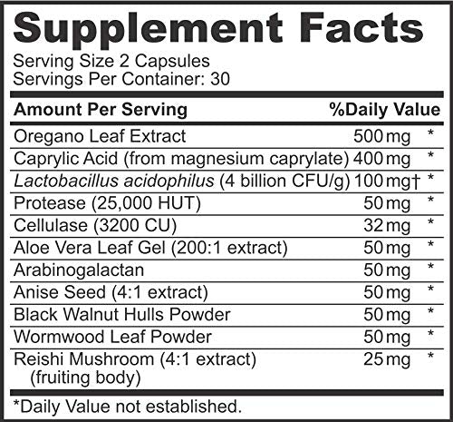 [Australia] - Calm Cleanse Detox Support - Oral Overgrowth Treatment for Adults - Non-GMO Oral Detox Medicine and White Tongue Treatment – Mouth Overgrowth Treatment - 60 Capsules 