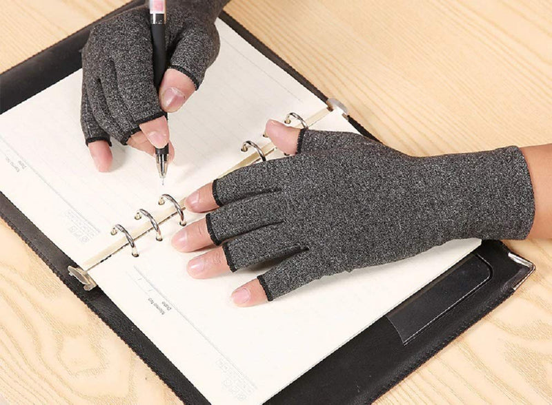 [Australia] - VITTO Anti-Arthritis Gloves (Pair) - Providing Warmth and Compression to Help Increase Circulation Reducing Pain and Promoting Healing 1x Pair (Grey, M) Grey 