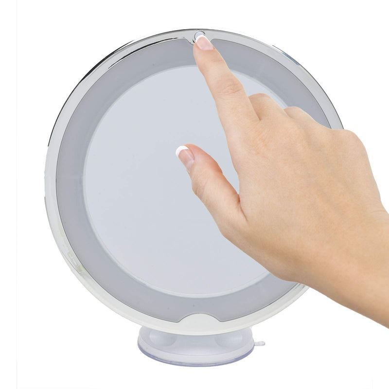 [Australia] - LitezAll Vanity Makeup Mirror - 10x Magnifying Mirror with Light, Battery Powered Portable Suction Cup Base for Travel, Table Mirror That Swivels in Any Direction for Women 