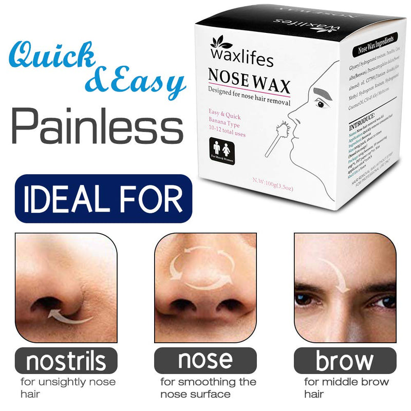 [Australia] - Nose Waxing kit, 100g Nose Hair Removal Wax for Men & Women, Painless Depilatory Wax Beans Ear Hair Removal for Men Nose with 20 Wax Sticks Applicators, Over 20 Times Usage 