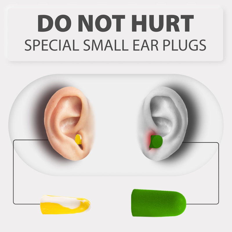 [Australia] - PQ Small Ear Plugs for Sleep - 40 Small Foam Earplugs for Sleeping for Small Ear Canals! Noise Cancelling 32 dB, Sound Blocking, Premium Soft Earplugs for Women and Men, Ear Plugs to Block Snoring 