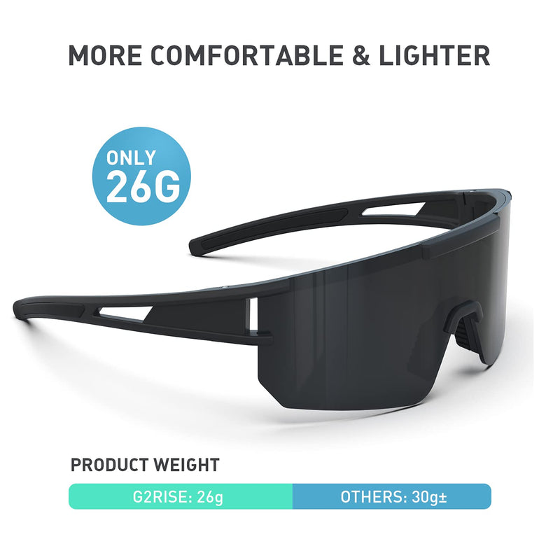 [Australia] - G2RISE Polarized Sunglasses for Men Women - Trendy Sunglasses with UV Protection for Driving & Fishing Cycling Running Sports Black 