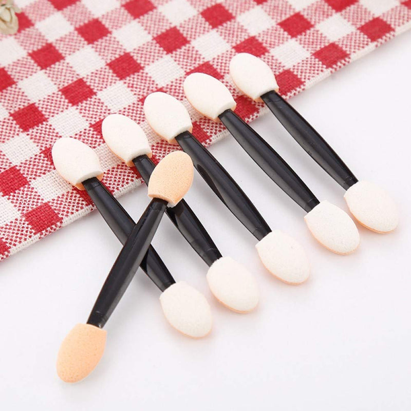 [Australia] - Onwon 100 Pcs Disposable Dual Sided Eyeshadow Brush, Double Ended Sponge Applicator Oval Tipped Eyeliner Brush Makeup Brush Tool 