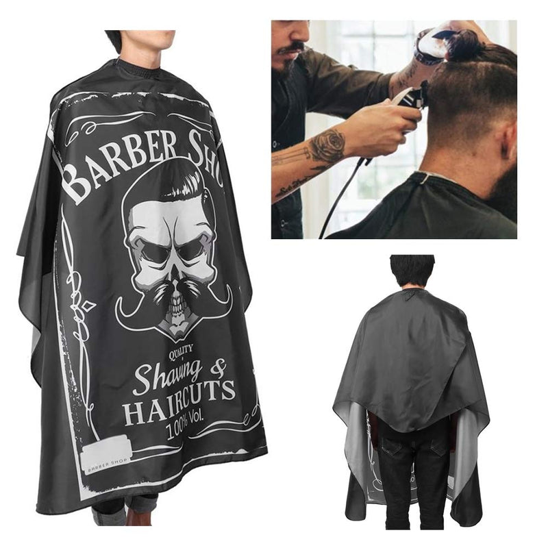 [Australia] - So cool Professional Barber Cape with Snap Closure Hair Cutting Cape Salon Cape Hairdressing Cape 63" x 55" (Black) Black 