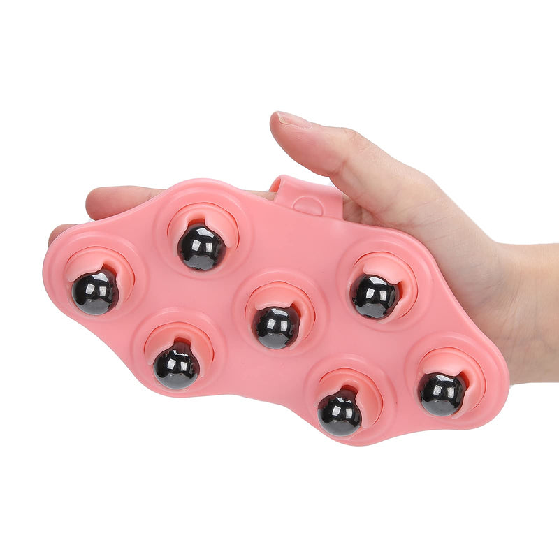 [Australia] - Palm Shaped Massage Glove Body Massager with 7 360-degree-roller Metal Roller Ball, Deep Tissue Massage Roller Glove for Neck Chest Foot Hamstrings Thighs 
