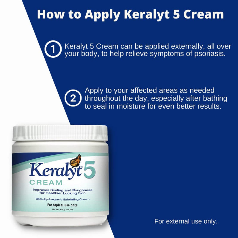 [Australia] - Keralyt 5 Psoriasis Cream - Full Body 5% Salicylic Acid Exfoliating Skin Lotion - Promotes Relief from Itchy, Redness, Dryness, Roughness, and Flakey Skin 5% Cream 