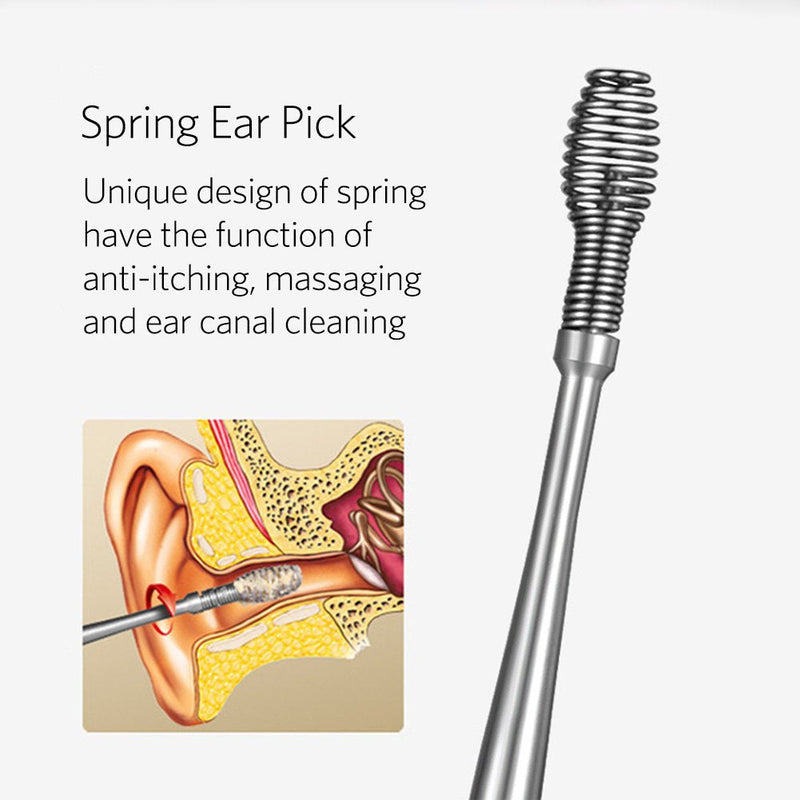 [Australia] - 8 Pcs Ear Pick Earwax Removal Kit, Geengle Ear Cleansing Tool Set, Ear Curette Ear Wax Remover Tool with a Cleaning Brush and Storage Box 