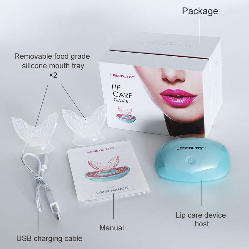 [Australia] - Lescolton Anti Aging Lip Care Anti Aging Lip Lines Treatment Rechargeable Lip Enhancer Tool Light Therapy Lip Care for Sexy Lips (Blue) Blue 