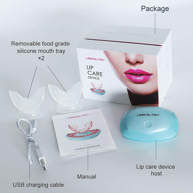 [Australia] - Lescolton Lip Plumper Device Lip Plumping Fuller Lips Rechargeable Lip Enhancer Tool Light Therapy Lip Care Anti-Aging for Sexy Lips (Purple) (Blue) Blue 