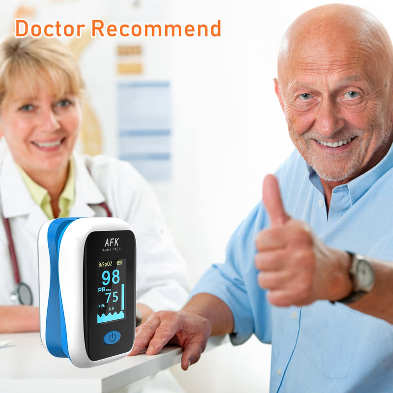 [Australia] - iNurse Fingertip Pulse Oximeter Blood Oxygen Saturation Monitor, Blood Oxygen Saturation Monitor for Heart Rate ,Fingertip Pulse Oximete (Off-White with BLUE) 