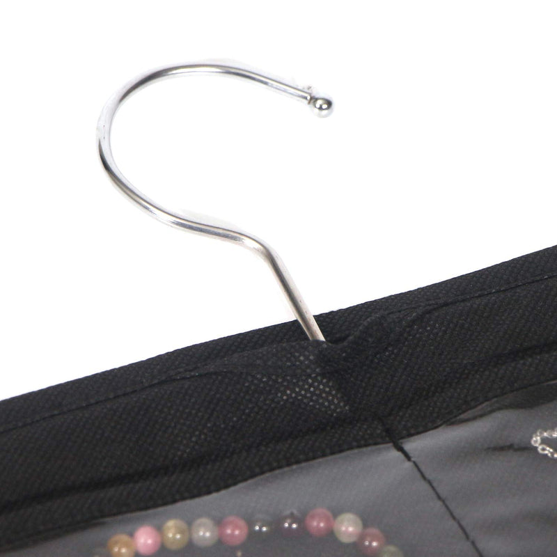 [Australia] - DIOMMELL 80 Pockets Hanging Jewelry Organizer for Women, Storage Bag for Earrings Necklace Bracelet Ring Accessory Display Holder Box Black 