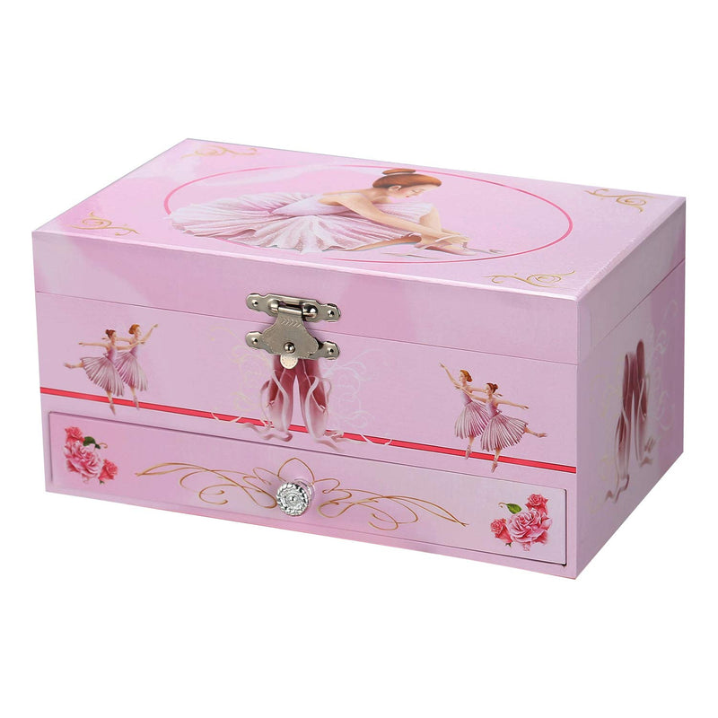 [Australia] - TAOPU Sweet Musical Jewelry Box with Pullout Drawer and Dancing Ballerina Girl Figurines Music Box Jewel Storage Case for Girls 