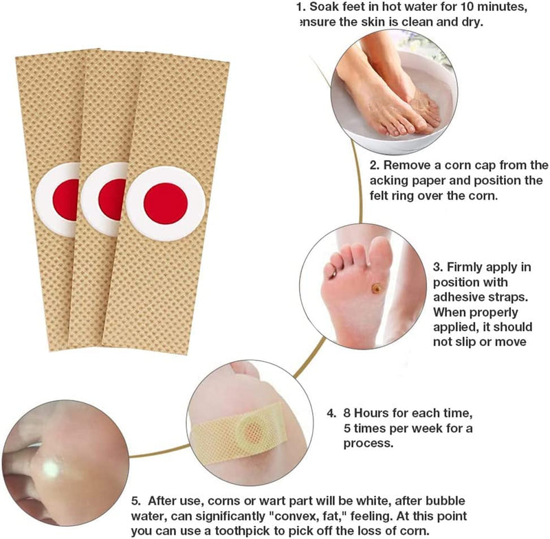 [Australia] - MYMULIKE 24 Count Corn Pads, Corn Plasters, Corn Cushions,15Pcs Soft Latex Foam Self Adhesive Callus Pads Corn Removal Anti Friction Reduce Foot and Heel Pain 