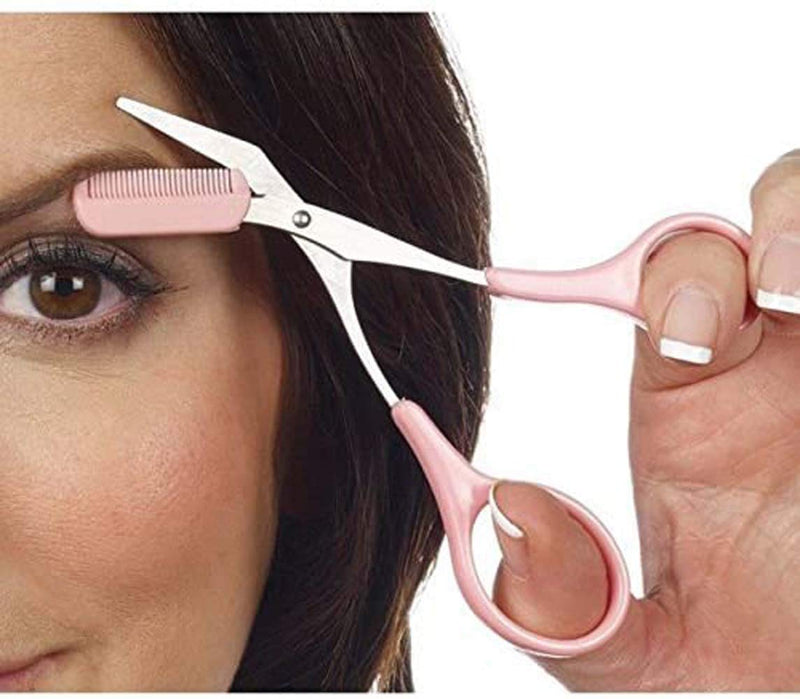 [Australia] - Eyebrow Trimmer scissors With Mini Comb,Ladies Men's Auxiliary eyebrow comb scissors,Perfect eyebrow trimming tool for better control of length,prune of eyebrows Shaping at home Makeup Tools. 