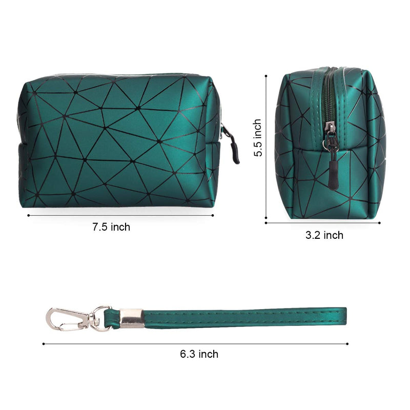 [Australia] - Makeup Bag, Waterproof PU Travel Toiletry Bag Large Capacity Cosmetic Bag Pouch Handy Organizer for Women Girls (Green) Green 