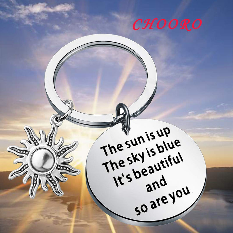 [Australia] - CHOORO Lyrics Gift The Sun is Up The Sky is Blue It's Beautiful and So are You Sun Charm Keychain sun is up keychain 