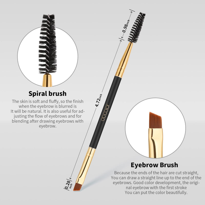 [Australia] - Docolor Eyebrow Brush Duo Eyebrow Spoolie 3Pcs Professional Angled Eye Brow Brush Perfect for Lining and Shaping Brows, Spoolie for Brows or Lashes Black 3PCS,Black 