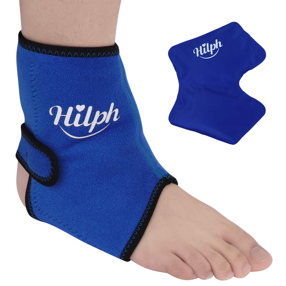 [Australia] - Hilph Ankle Ice Pack Wrap for Injuries, Reusable Hot Cold Therapy Ankle Gel Cold Pack Wrap for Sprained Ankle, Swelling, Pain Relief Medium 