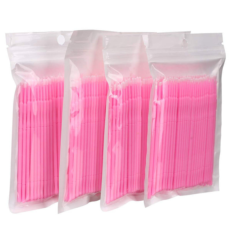 [Australia] - Akstore 400 PCS Disposable Micro Applicators Brush Eyelash Extension Individual Applicators Mascara Brush for Make up and Clean and Compatible and Personal Care (Pink) Pink 