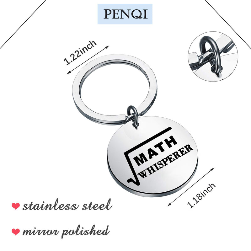 [Australia] - PENQI Mathematical Formula Keychain Gift Math Lovers Jewelry Math Whisperer Keychain Math Jewelry Math Lovers Jewelry Math Teacher Appreciation Gift sliver 