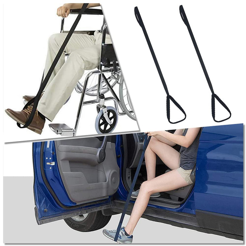 [Australia] - 2 Pcs Leg Lifter Straps Leg Lifter Mobility Aids Drive Leg Lifter with Hand and Foot Loops for Elderly, Handicapped, Injury, Car and Bed 