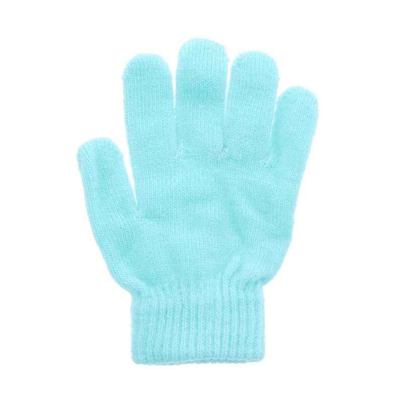[Australia] - Kids Gloves Magic Knit Gloves for Girls/Boys Solid Colors Aqua 